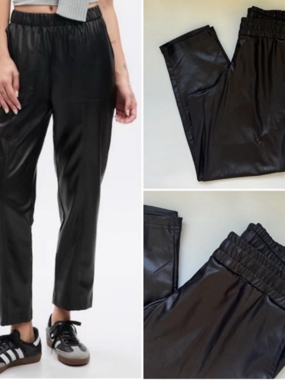 Guess Satiny Faux Leather Ankle Pants